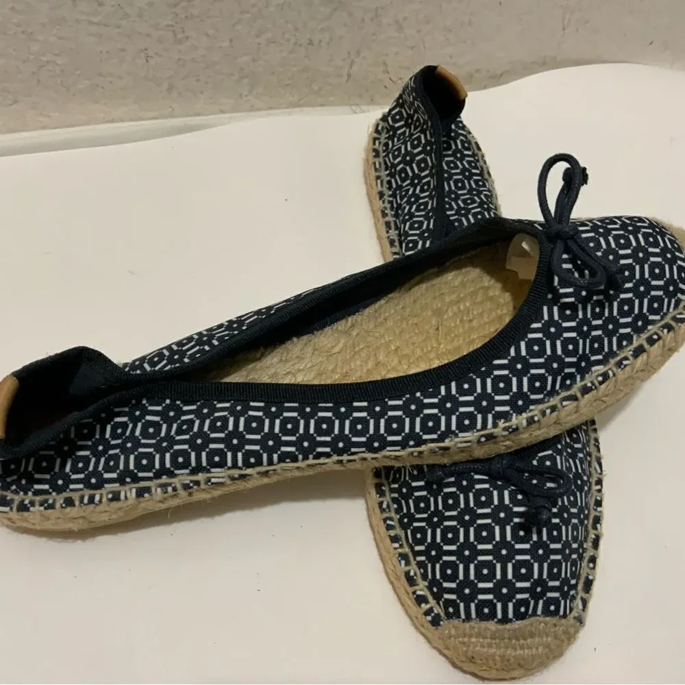 Tory Burch Ballet navy espadrilles flats shoes Size 9 Made in Spain